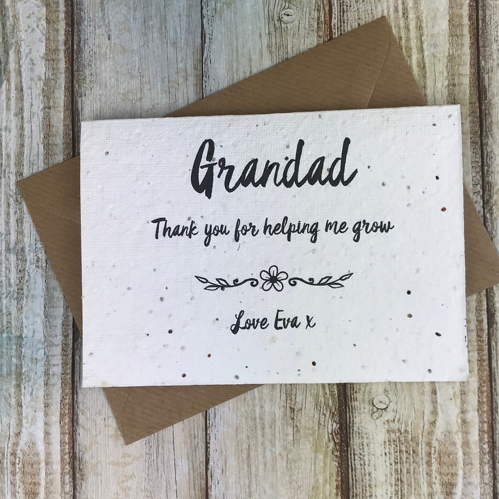 Grandad Thank You For Helping Me Grow - Personalised Card-The Persnickety Co