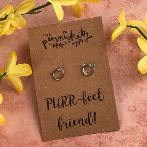 925 PURR-fect Friend Sterling Silver Earrings-2-The Persnickety Co