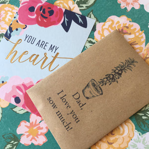 Dad, I love you sow much! Mini Kraft Envelope with Tomato Seeds-2-The Persnickety Co