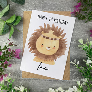 Boho Lion Birthday Card