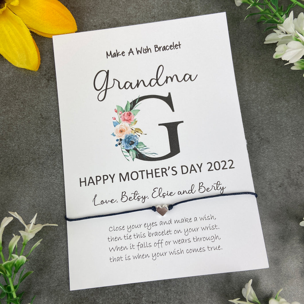 Happy Mother's Day Grandma - Personalised Wish Bracelet For Grandma-The Persnickety Co