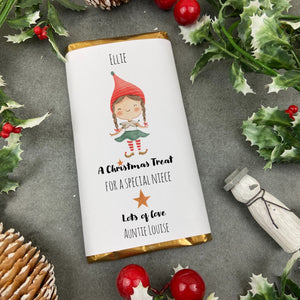 Niece Christmas Gift - Personalised Chocolate Bar