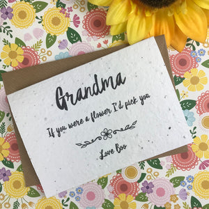 Plantable Wildflower Seed Card - Grandma If You Were A Flower I'd Pick You-4-The Persnickety Co