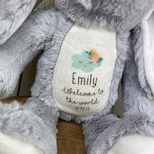 Load image into Gallery viewer, Personalised Bunny Rabbit Soft Toy - Welcome To The World
