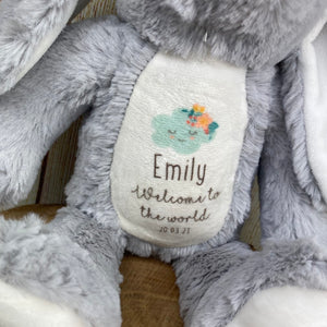 Personalised Bunny Rabbit Soft Toy - Welcome To The World