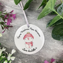 Load image into Gallery viewer, Merry Christmas - Personalised Cute Snowman Hanging Decoration
