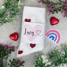 Load image into Gallery viewer, Love Heart Socks With Personalised Label
