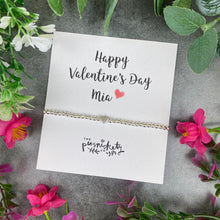 Load image into Gallery viewer, Personalised Valentine&#39;s Day Love Heart Beaded Bracelet
