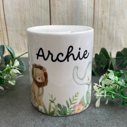 Personalised Money Box - Jungle-The Persnickety Co