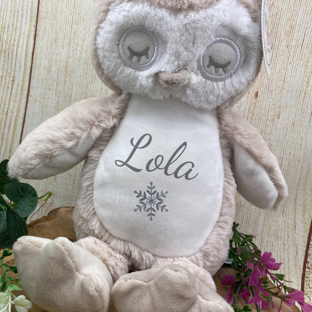 Personalised Christmas Snowflake Teddy - Owl-The Persnickety Co