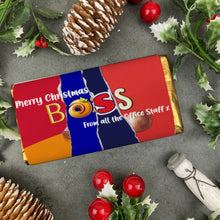 Load image into Gallery viewer, Merry Christmas Boss Novelty Personalised Chocolate Bar
