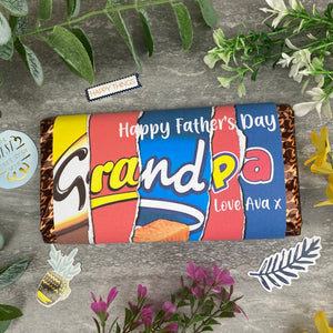 Happy Father's Day Grandpa Personalised Chocolate Bar