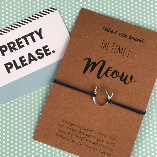 The Time is Meow Cat Wish Bracelet-The Persnickety Co
