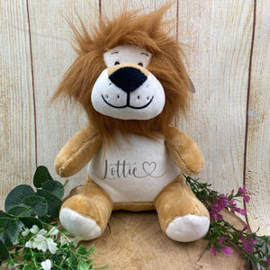 Personalised Heart Name Teddy - Lion-The Persnickety Co