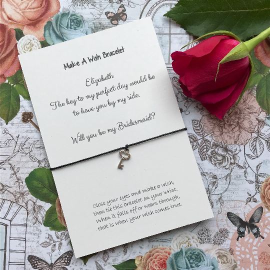 Bridesmaid Proposal - The Key To My Perfect Day... Wish Bracelet-The Persnickety Co