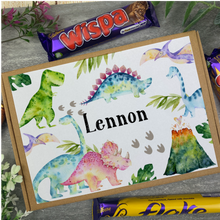Load image into Gallery viewer, Personalised Dinosaur Chocolate Bar Box
