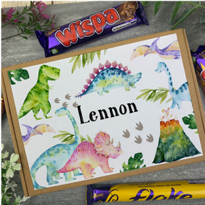 Personalised Dinosaur Chocolate Bar Box