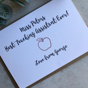 Personalised Best Teacher/Teaching Assistant Ever Card-4-The Persnickety Co