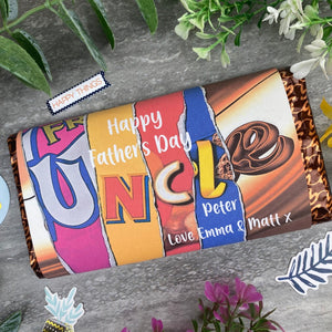 Happy Father's Day Uncle Personalised Chocolate Bar