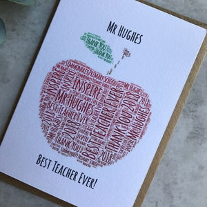 Personalised Apple Teacher Card-2-The Persnickety Co