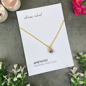 Dainty Crystal Necklace - Amethyst