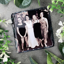 Load image into Gallery viewer, £5.00 Stocking Filler! Personalised Slate Coaster - Black and White-The Persnickety Co
