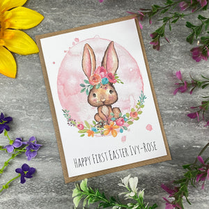 Cute Rabbit Happy First Easter Card