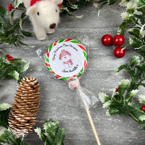 Merry Christmas - Personalised Cute Snowman Lollipop