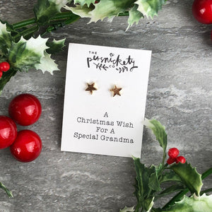 A Christmas Wish For A Special Grandma - Star Earrings-2-The Persnickety Co
