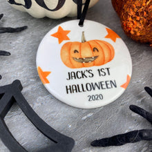 Load image into Gallery viewer, Personalised 1st Halloween Hanging Decoration
