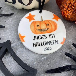Personalised 1st Halloween Hanging Decoration