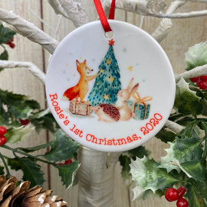 Woodland Friends 1st Christmas Hanging Decoration-3-The Persnickety Co