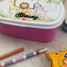 Load image into Gallery viewer, Personalised Blooming Jungle Lunch Box - Pink
