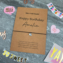 Load image into Gallery viewer, Personalised Happy Birthday Wish Bracelet With Initial Charm-3-The Persnickety Co
