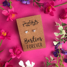Load image into Gallery viewer, Besties Forever - Heart Earrings- Silver/Gold/Rose Gold-2-The Persnickety Co
