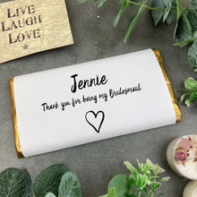 Load image into Gallery viewer, Personalised Bridesmaid Chocolate Bar-The Persnickety Co
