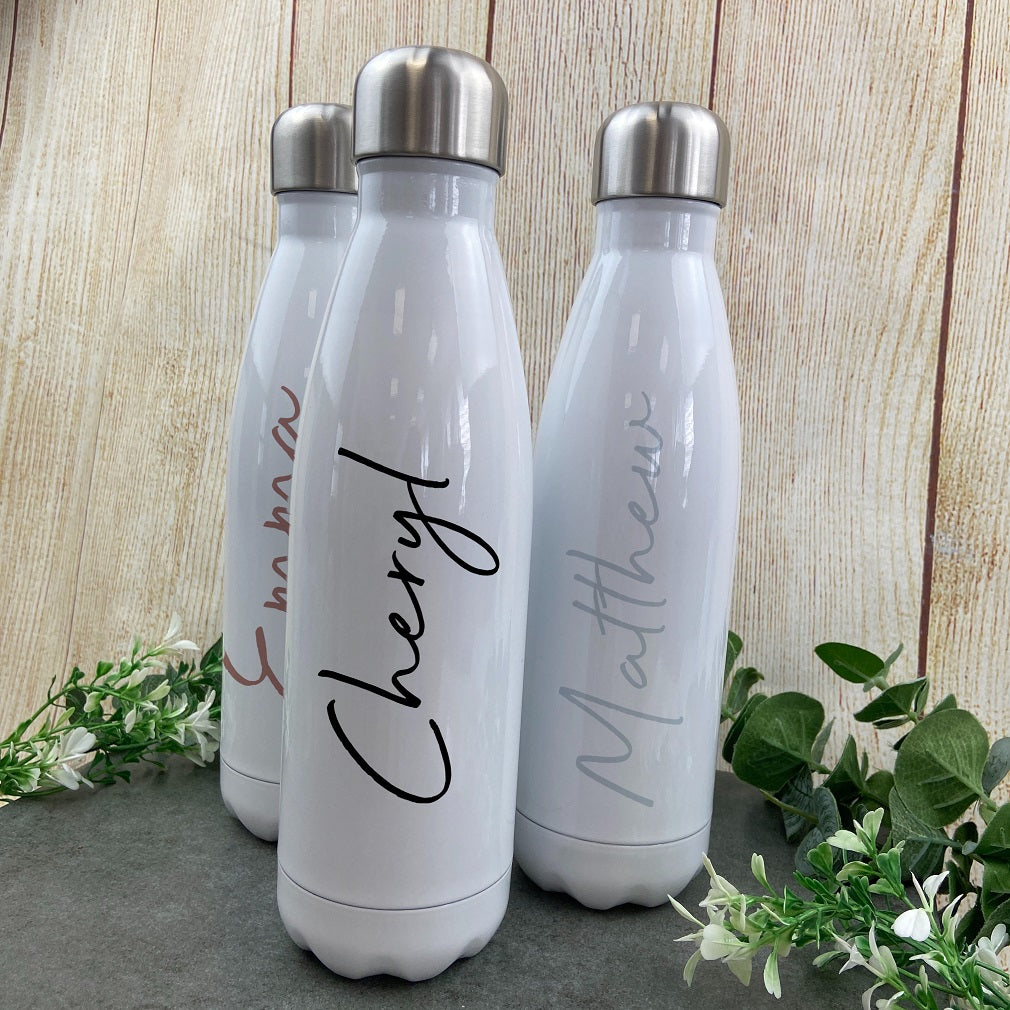 Personalised White Water Bottle-The Persnickety Co