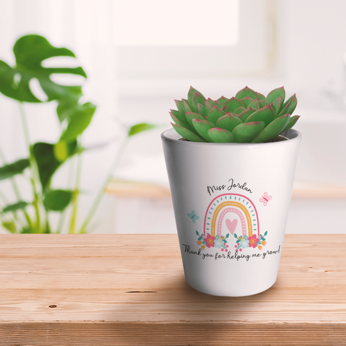 Teacher Gift-Thank You For Helping Me Grow Rainbow Plant Pot-The Persnickety Co
