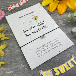 Mummy To Bee Wish Bracelet On Plantable Seed Card-3-The Persnickety Co