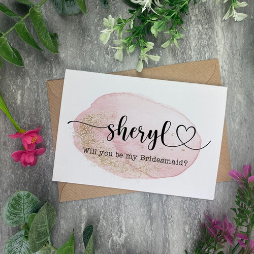 Personalised Watercolour Will You Be My Bridesmaid Card-The Persnickety Co