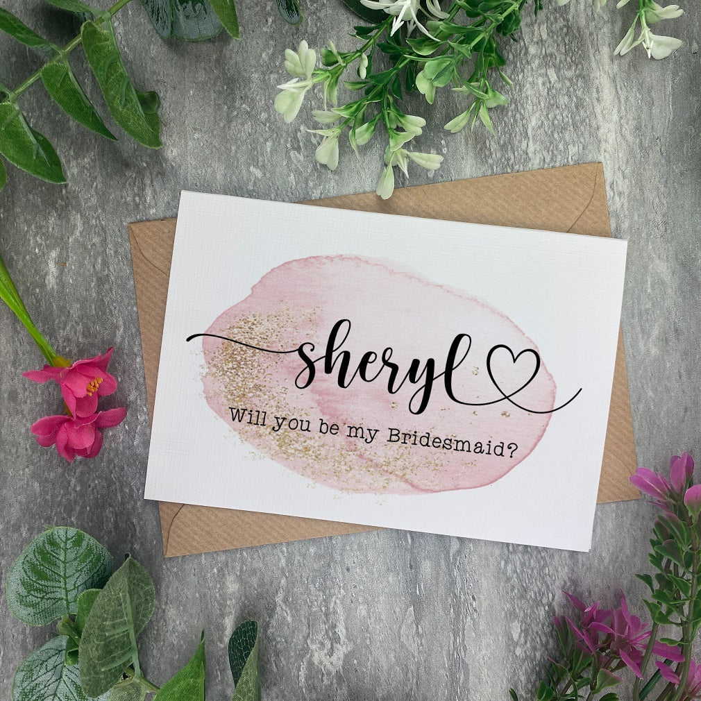 Personalised Watercolour Will You Be My Bridesmaid Card-The Persnickety Co