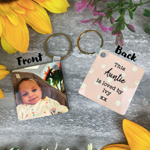 Load image into Gallery viewer, This Auntie Is Loved By Photo Keyring-The Persnickety Co
