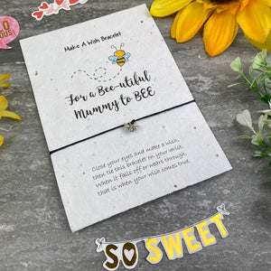 Mummy To Bee Wish Bracelet On Plantable Seed Card-5-The Persnickety Co