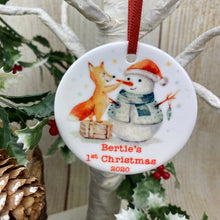 Load image into Gallery viewer, Snowman 1st Christmas Hanging Decoration-3-The Persnickety Co
