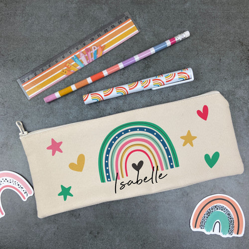 Personalised Bright Rainbow Pencil Case-The Persnickety Co