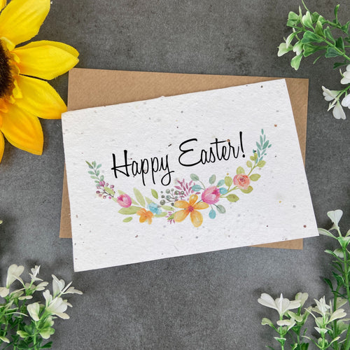 Floral Happy Easter Plantable Easter Card-The Persnickety Co
