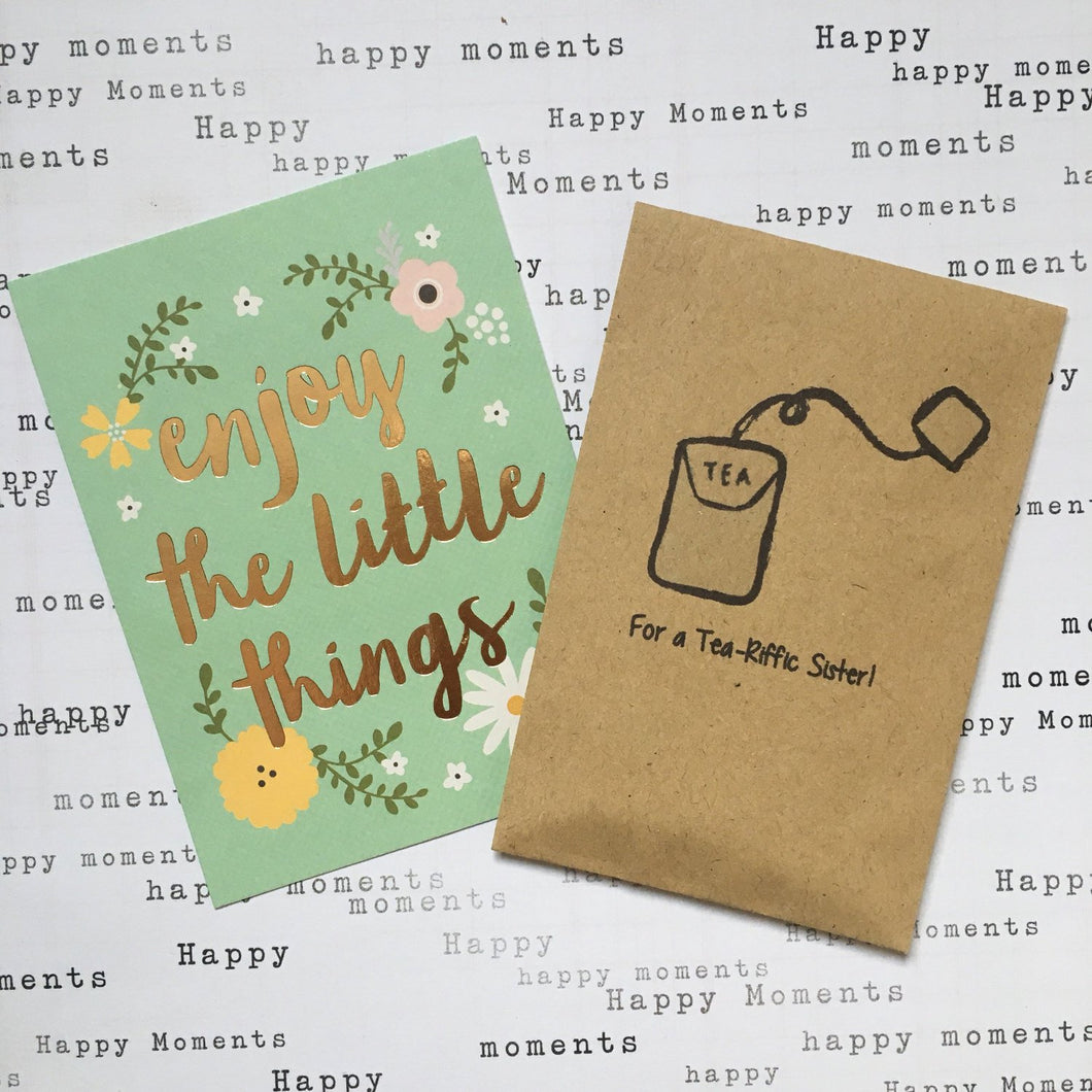 For A Tea-Riffic Sister Mini Kraft Envelope with Tea Bag-The Persnickety Co
