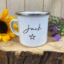 Load image into Gallery viewer, Personalised Enamel Star Mug-The Persnickety Co
