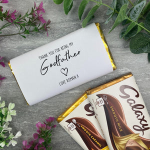 Personalised Thankyou Godfather Chocolate Bar