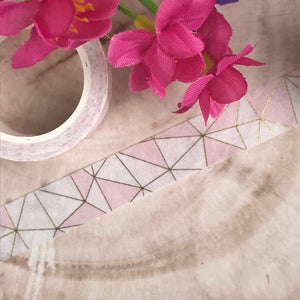 Pink Geometric Washi Tape-3-The Persnickety Co